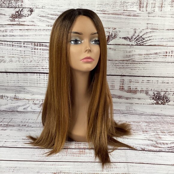 Signature Other - Udin Long Striaight Wig #2T2/2730 Dark Root Honey Lace Part Adjustable Synthetic